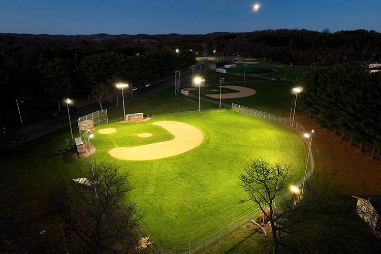 ESPL-LED-Sports-Lighters-light-up-a-Dover-Ohio-Ballfield-from-drone-over-right-field-SC